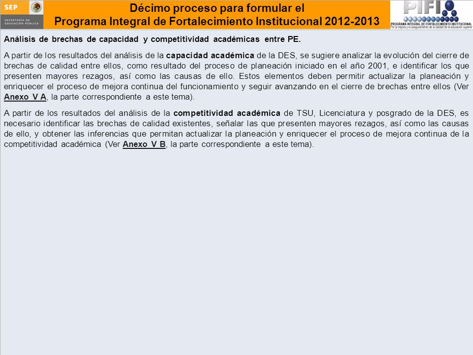 Análisis de brechas de capacidad y competitividad académicas entre PE.