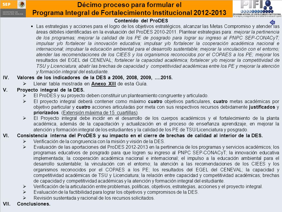 Valores de los indicadores de la DES a 2006, 2008, 2009,