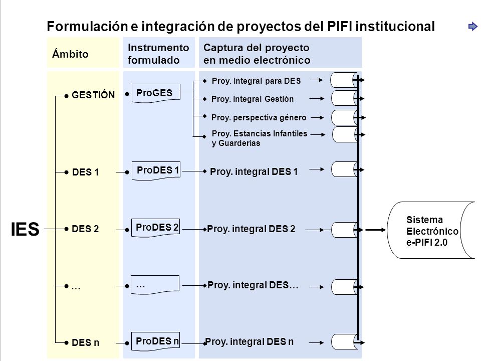IES Formulación e integración de proyectos del PIFI institucional