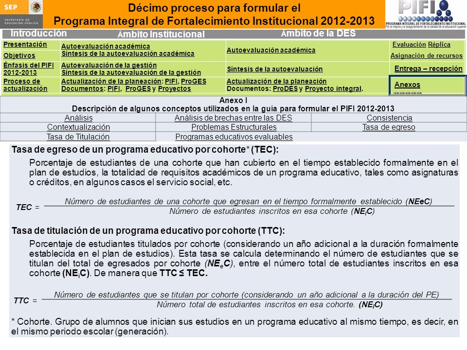 Tasa de egreso de un programa educativo por cohorte* (TEC):