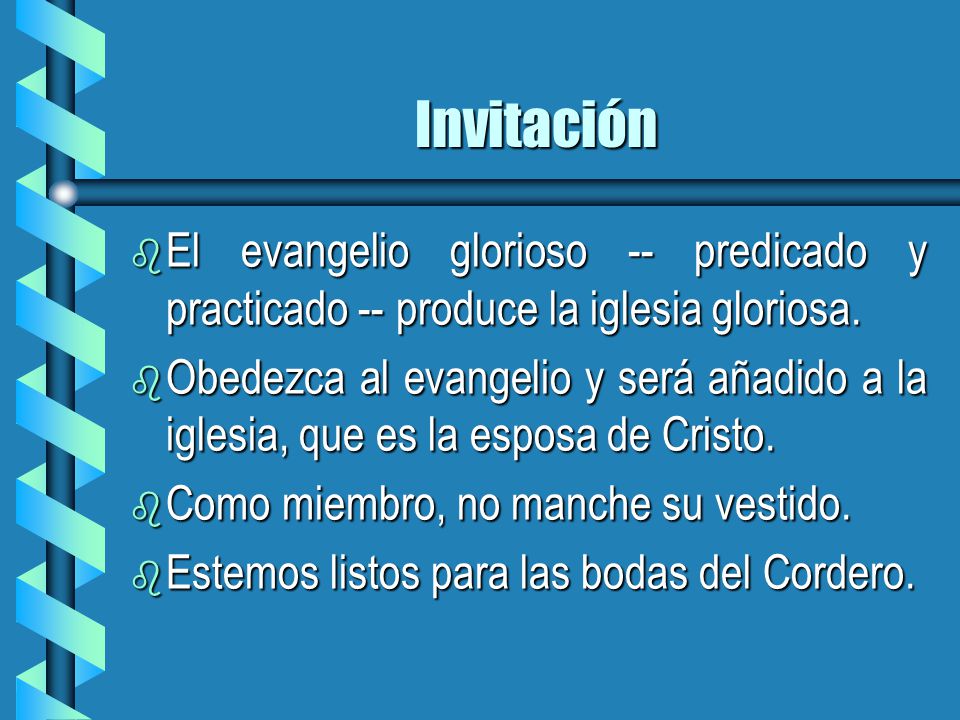 Invitación El evangelio glorioso -- predicado y practicado -- produce la iglesia gloriosa.