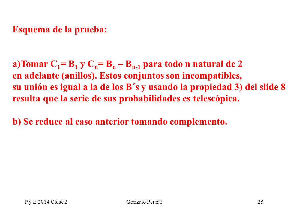 Tomar C1= B1 y Cn= Bn – Bn-1 para todo n natural de 2