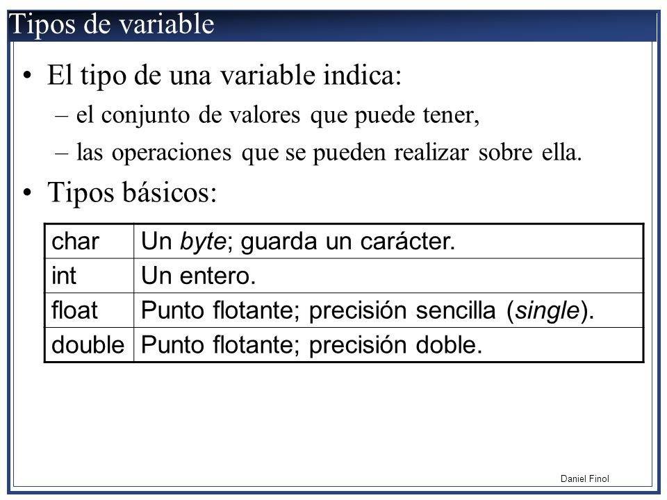 El tipo de una variable indica: