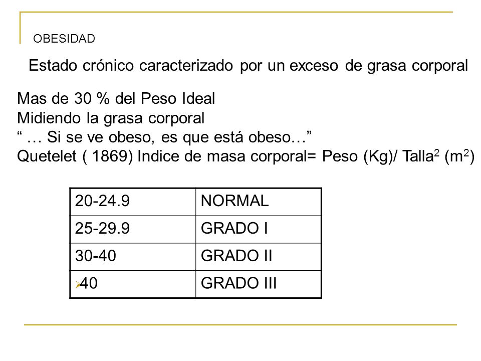 Estado crónico caracterizado por un exceso de grasa corporal