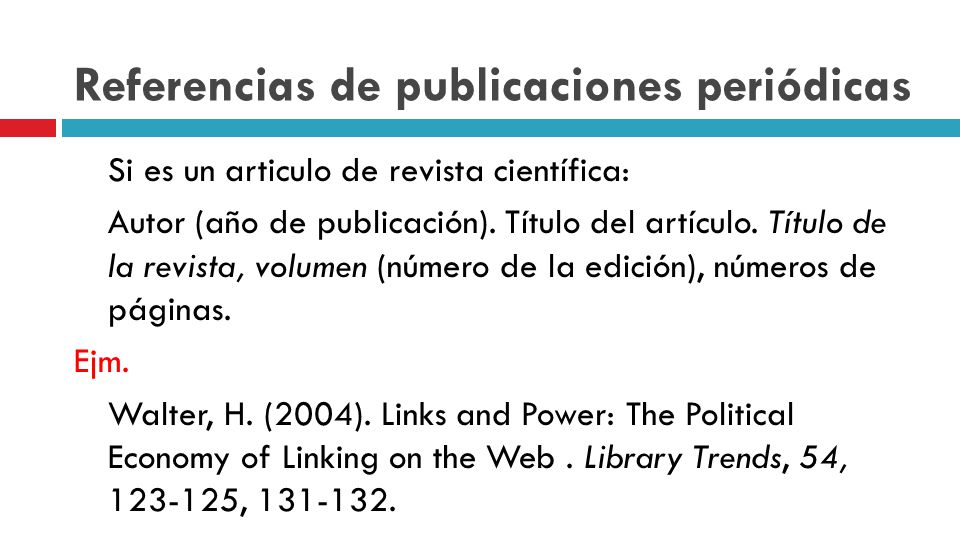 Referencias de publicaciones periódicas