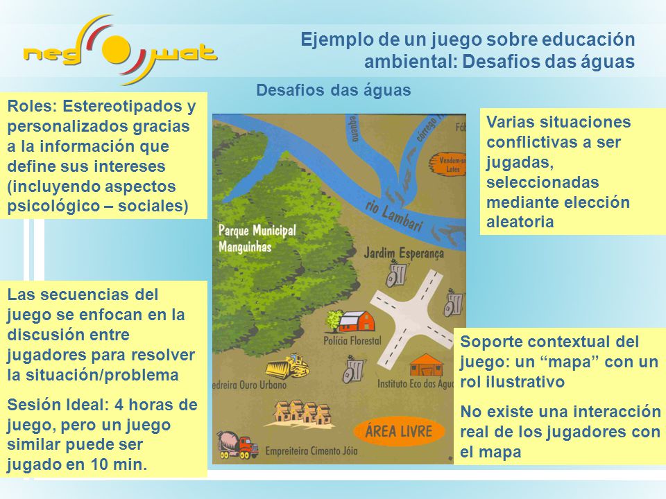 Ejemplo de un juego sobre educación ambiental: Desafios das águas