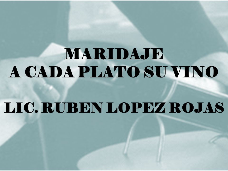 MARIDAJE A CADA PLATO SU VINO LIC. RUBEN LOPEZ ROJAS