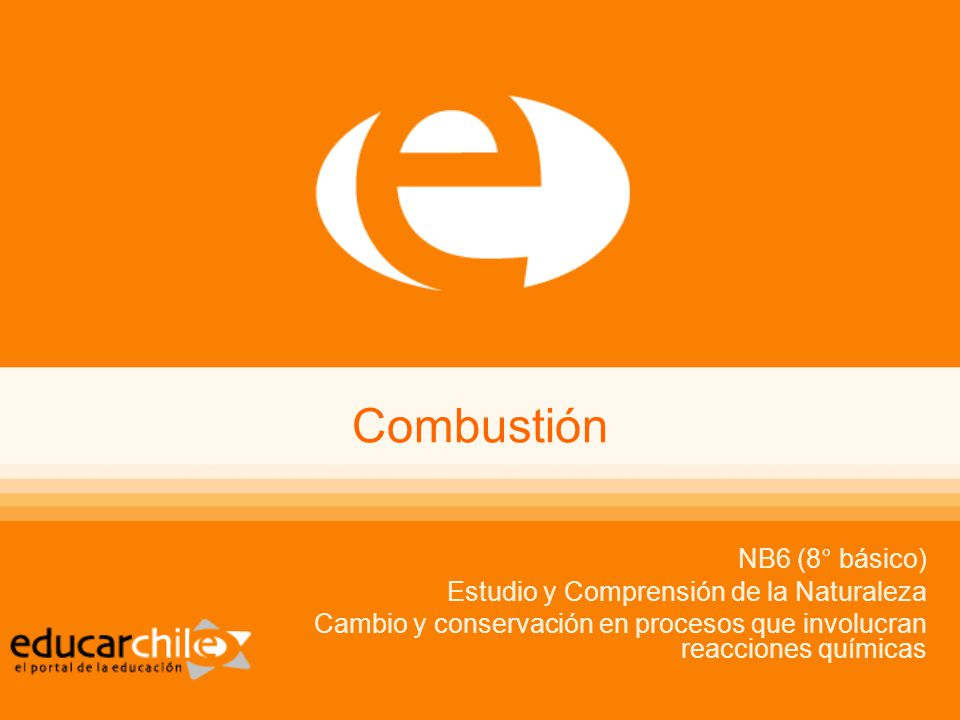 Combustión NB6 (8° básico) Estudio y Comprensión de la Naturaleza