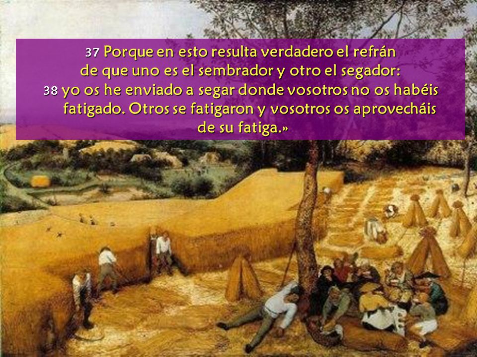 de que uno es el sembrador y otro el segador: de su fatiga.»