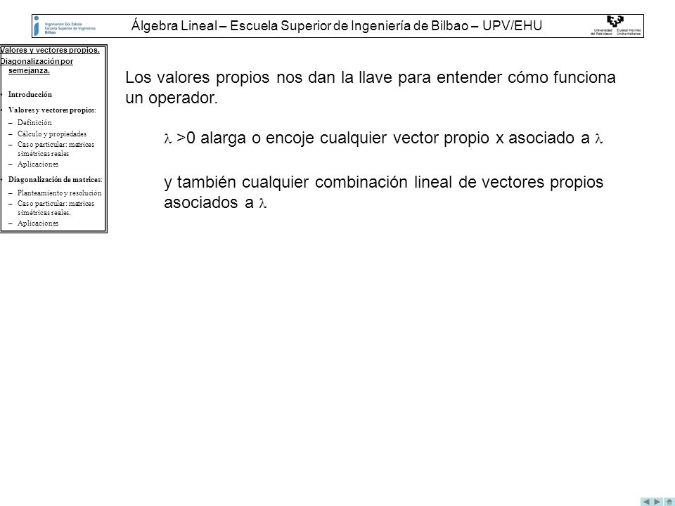 Álgebra Lineal – Escuela Superior de Ingeniería de Bilbao – UPV/EHU
