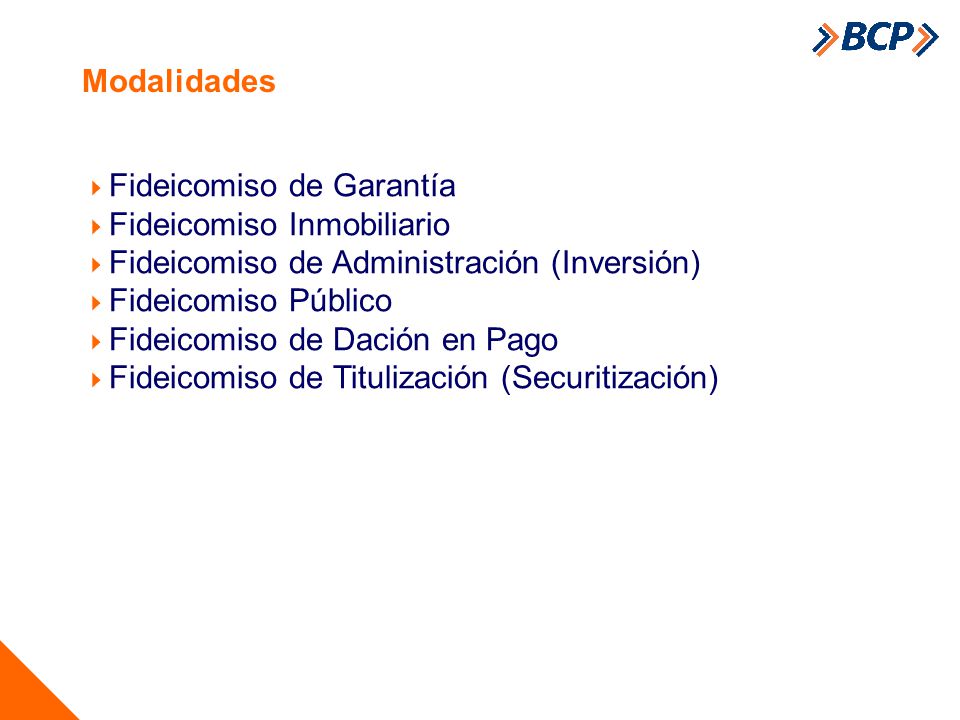Modalidades Fideicomiso de Garantía. Fideicomiso Inmobiliario. Fideicomiso de Administración (Inversión)