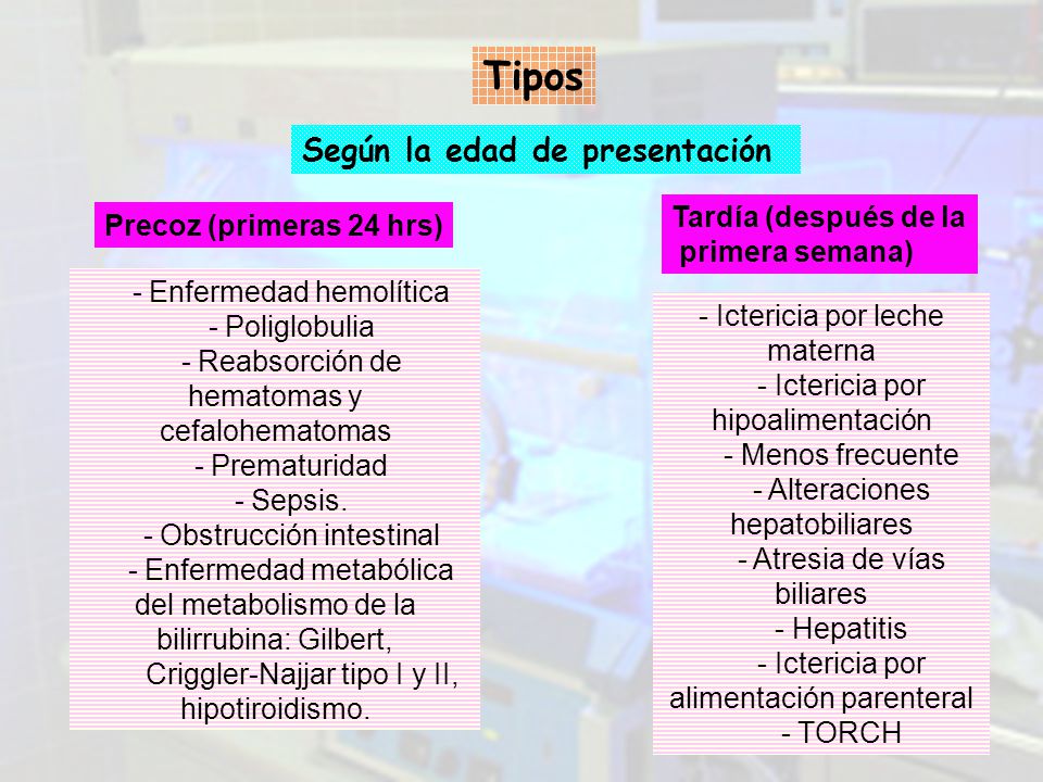 Tipos Según la edad de presentación Tardía (después de la