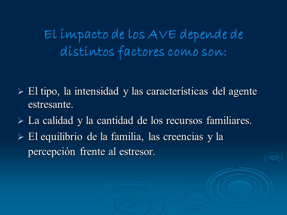 El impacto de los AVE depende de distintos factores como son: