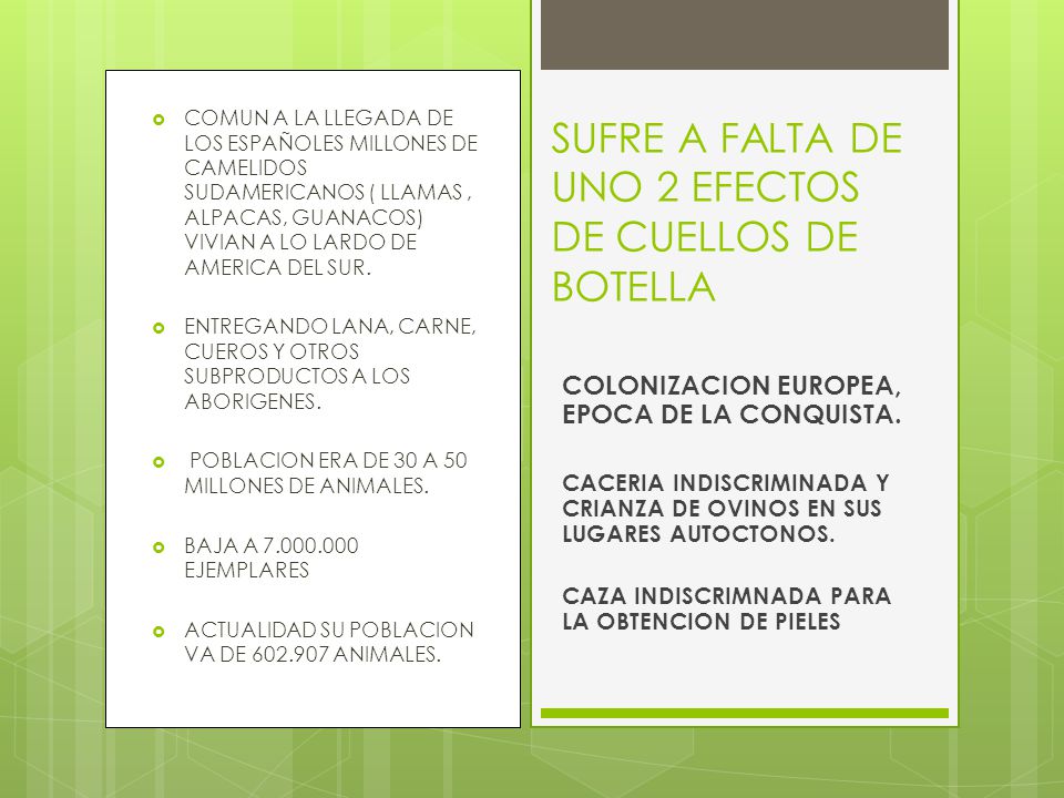 SUFRE A FALTA DE UNO 2 EFECTOS DE CUELLOS DE BOTELLA