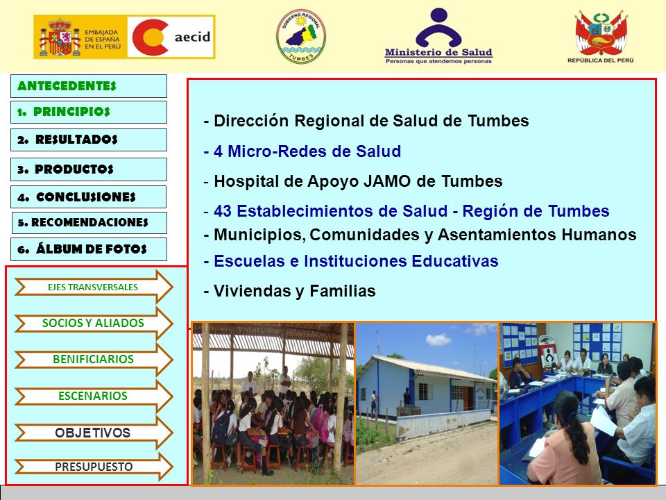- Dirección Regional de Salud de Tumbes - 4 Micro-Redes de Salud