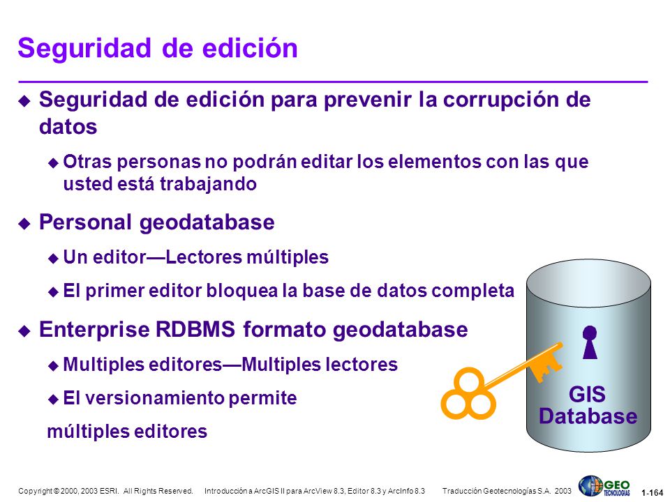 Seguridad de edición Seguridad de edición para prevenir la corrupción de datos.
