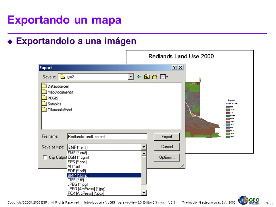 Exportando un mapa Exportandolo a una imágen Exporting a map