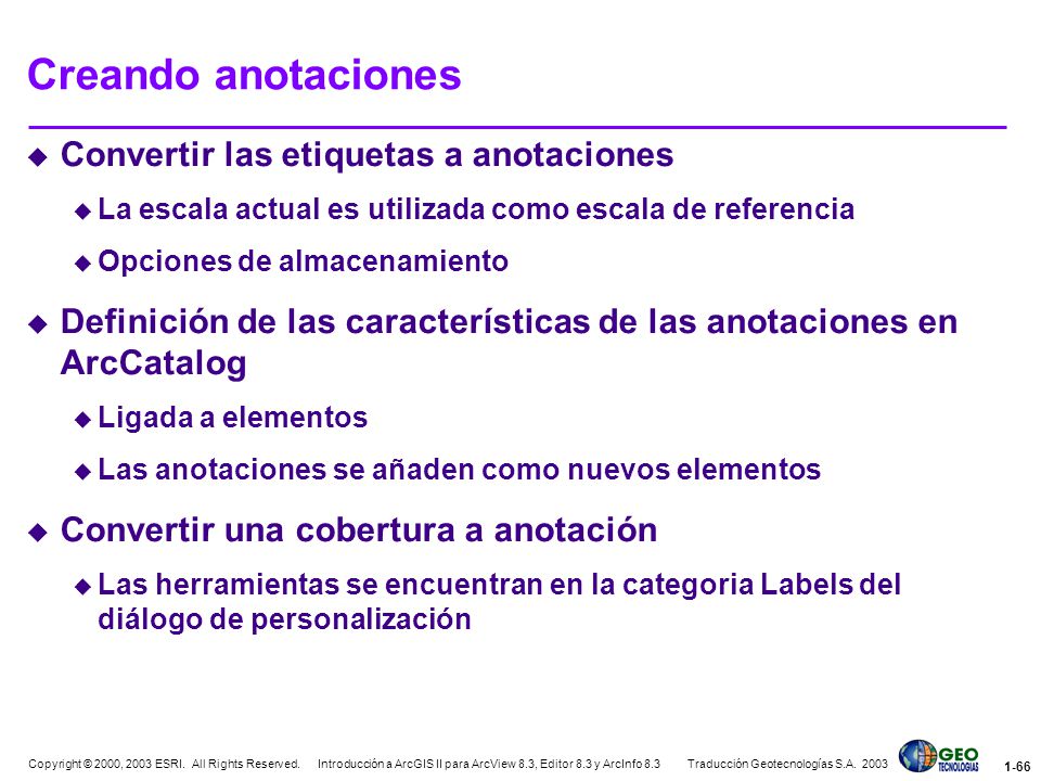 Creando anotaciones Convertir las etiquetas a anotaciones