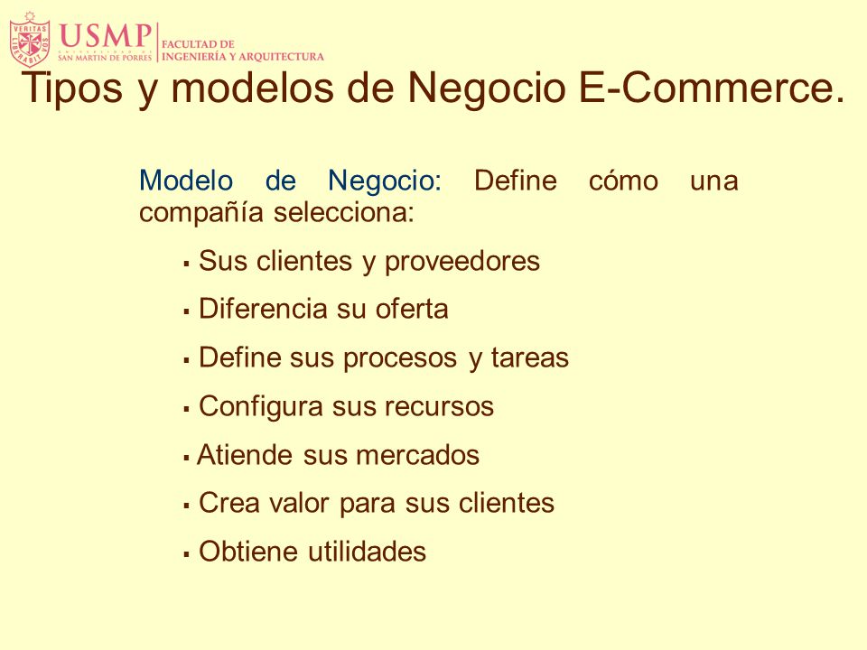 Tipos y modelos de Negocio E-Commerce.