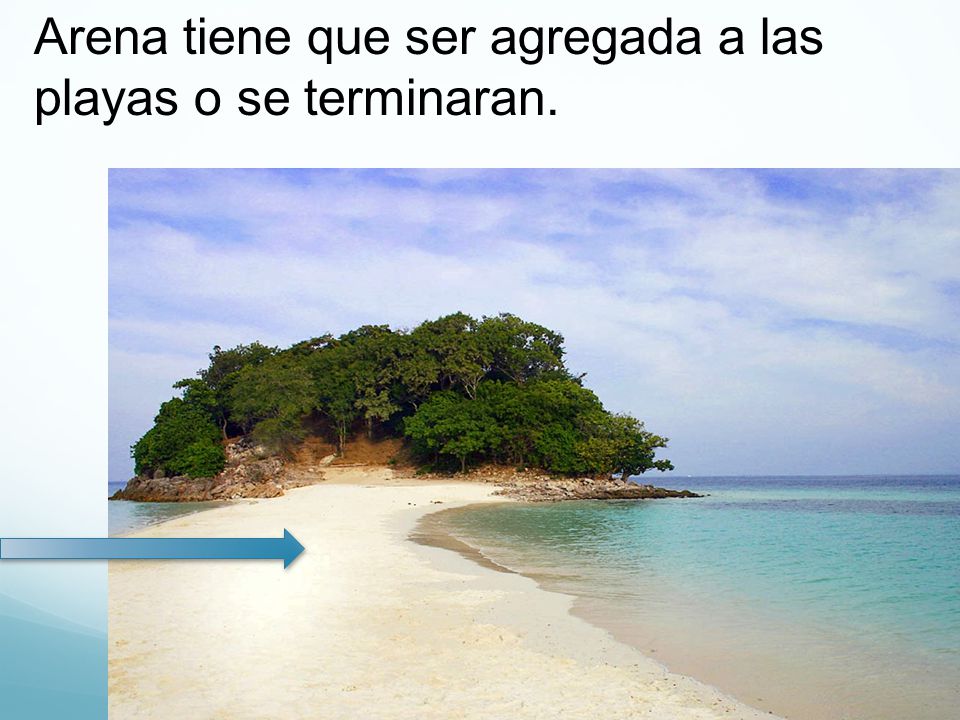 Arena tiene que ser agregada a las playas o se terminaran.