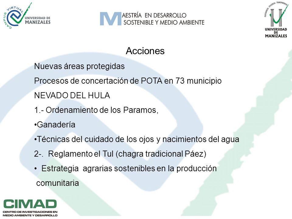 Acciones Nuevas áreas protegidas