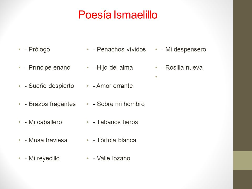 Poesía Ismaelillo - Prólogo - Penachos vívidos - Mi despensero