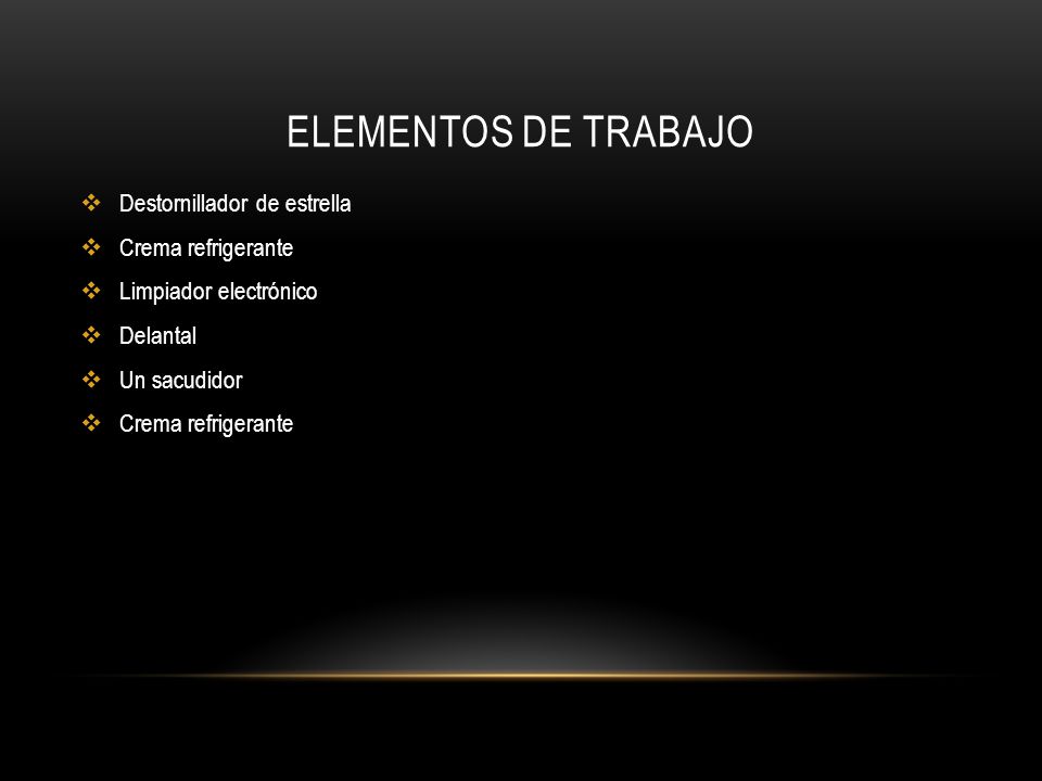 Elementos de trabajo Destornillador de estrella Crema refrigerante