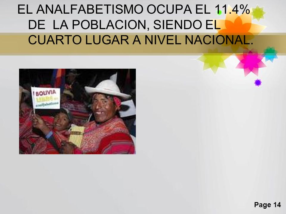 EL ANALFABETISMO OCUPA EL 11