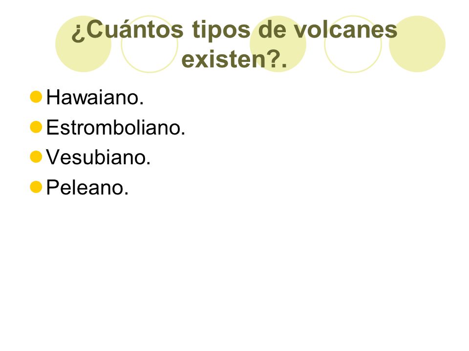 ¿Cuántos tipos de volcanes existen .