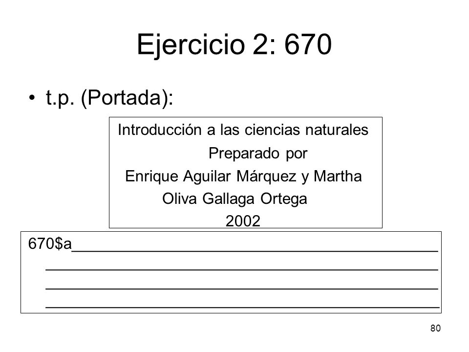 Ejercicio 2: 670 t.p. (Portada): Introducción a las ciencias naturales