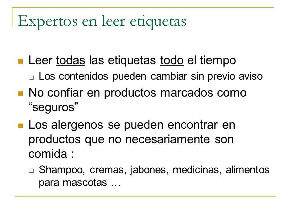 Expertos en leer etiquetas