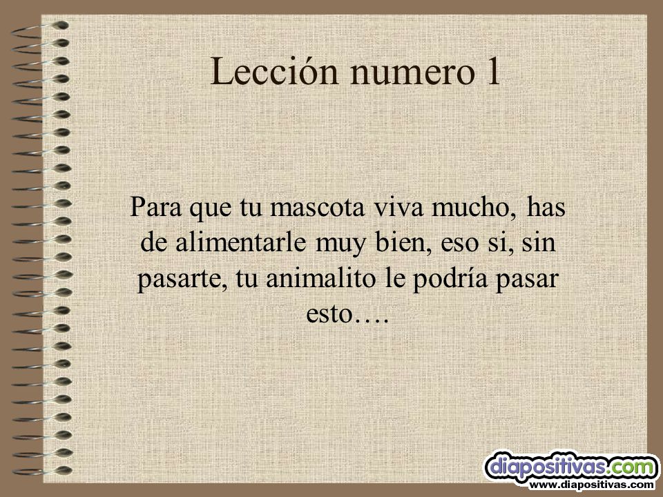 Lección numero 1 Para que tu mascota viva mucho, has de alimentarle muy bien, eso si, sin pasarte, tu animalito le podría pasar esto….