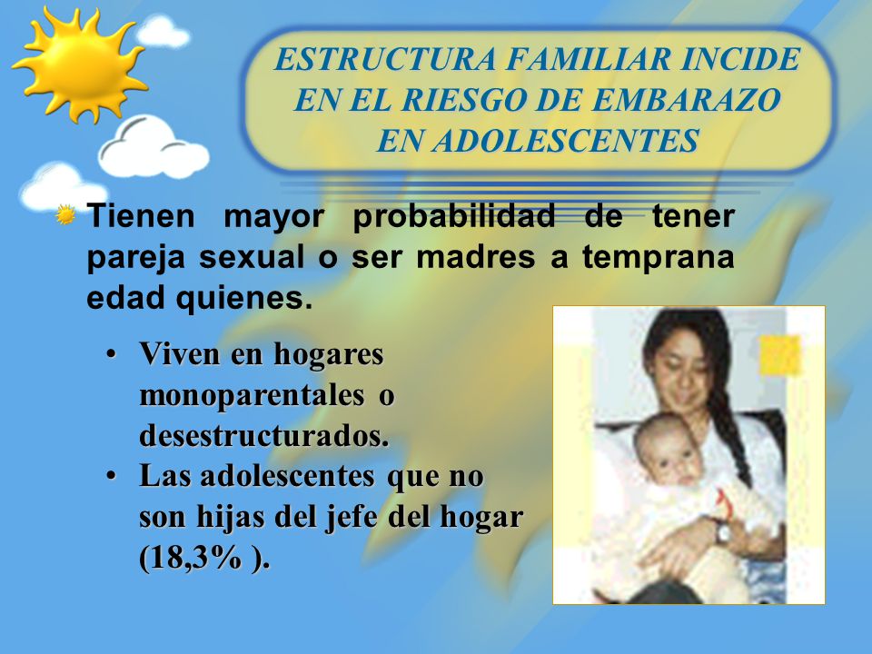 ESTRUCTURA FAMILIAR INCIDE EN EL RIESGO DE EMBARAZO EN ADOLESCENTES