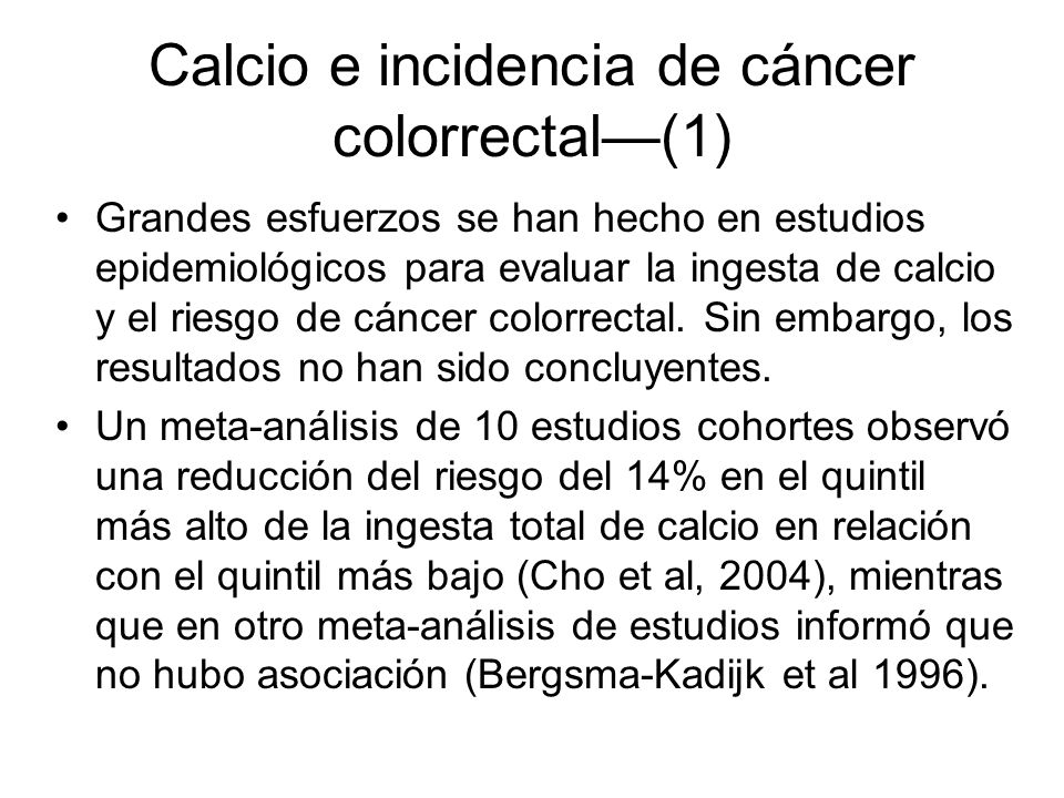 Calcio e incidencia de cáncer colorrectal—(1)