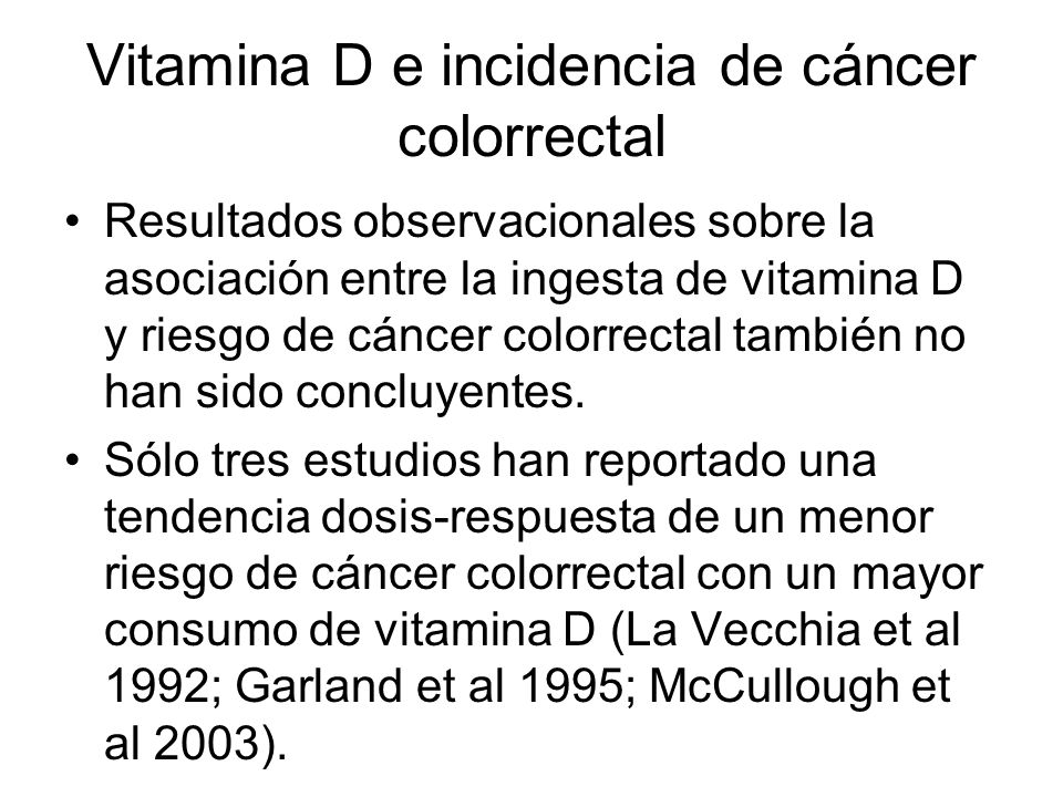 Vitamina D e incidencia de cáncer colorrectal