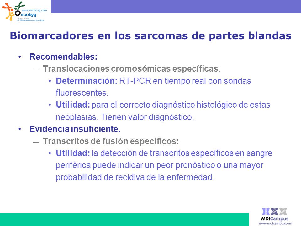 Biomarcadores en los sarcomas de partes blandas