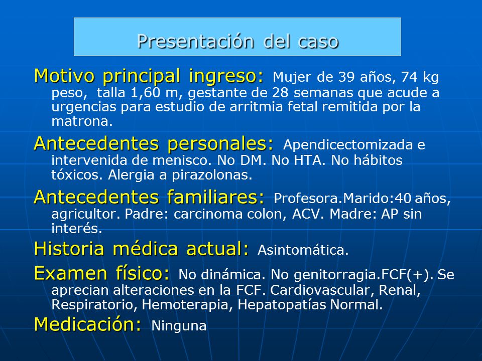 Presentación del caso