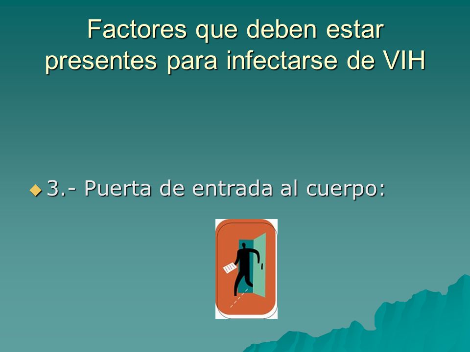 Factores que deben estar presentes para infectarse de VIH