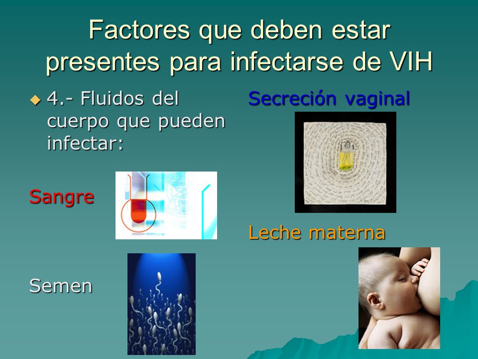 Factores que deben estar presentes para infectarse de VIH
