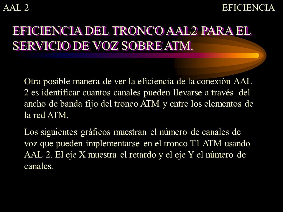 EFICIENCIA DEL TRONCO AAL2 PARA EL SERVICIO DE VOZ SOBRE ATM.