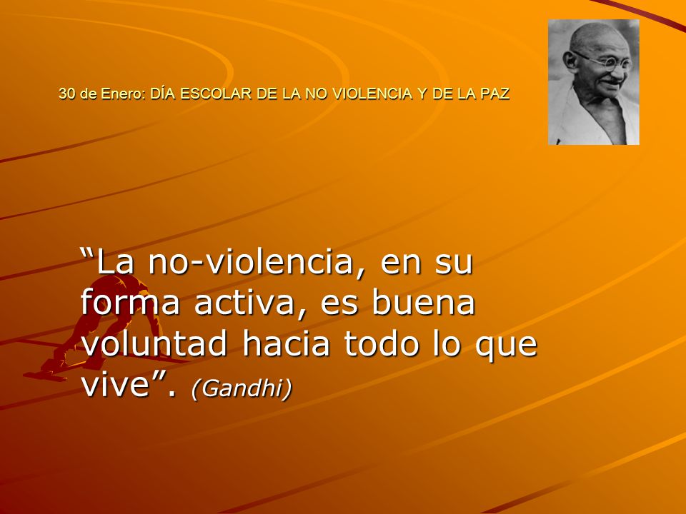 30 de Enero: DÍA ESCOLAR DE LA NO VIOLENCIA Y DE LA PAZ