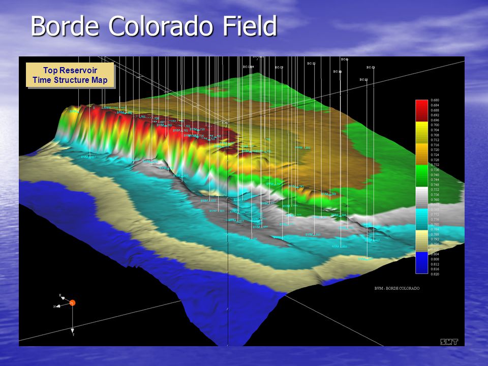 Borde Colorado Field Top Reservoir Time Structure Map