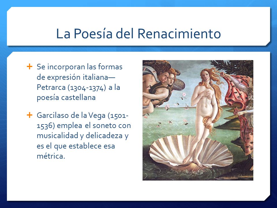 La Poesía del Renacimiento