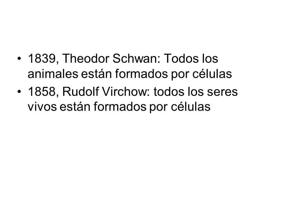 1839, Theodor Schwan: Todos los animales están formados por células
