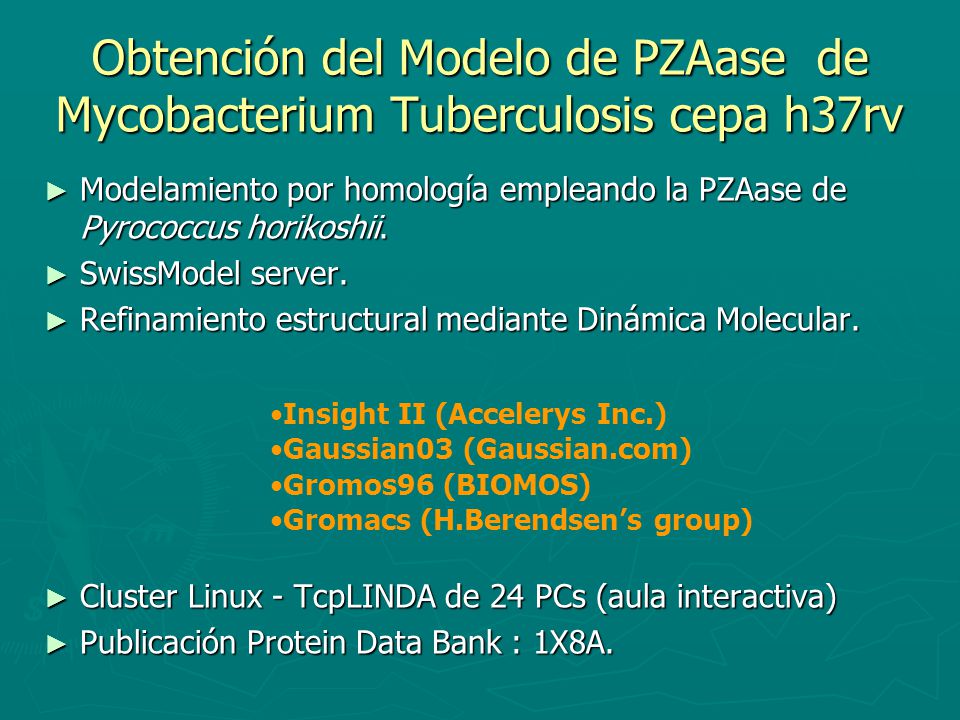 Obtención del Modelo de PZAase de Mycobacterium Tuberculosis cepa h37rv