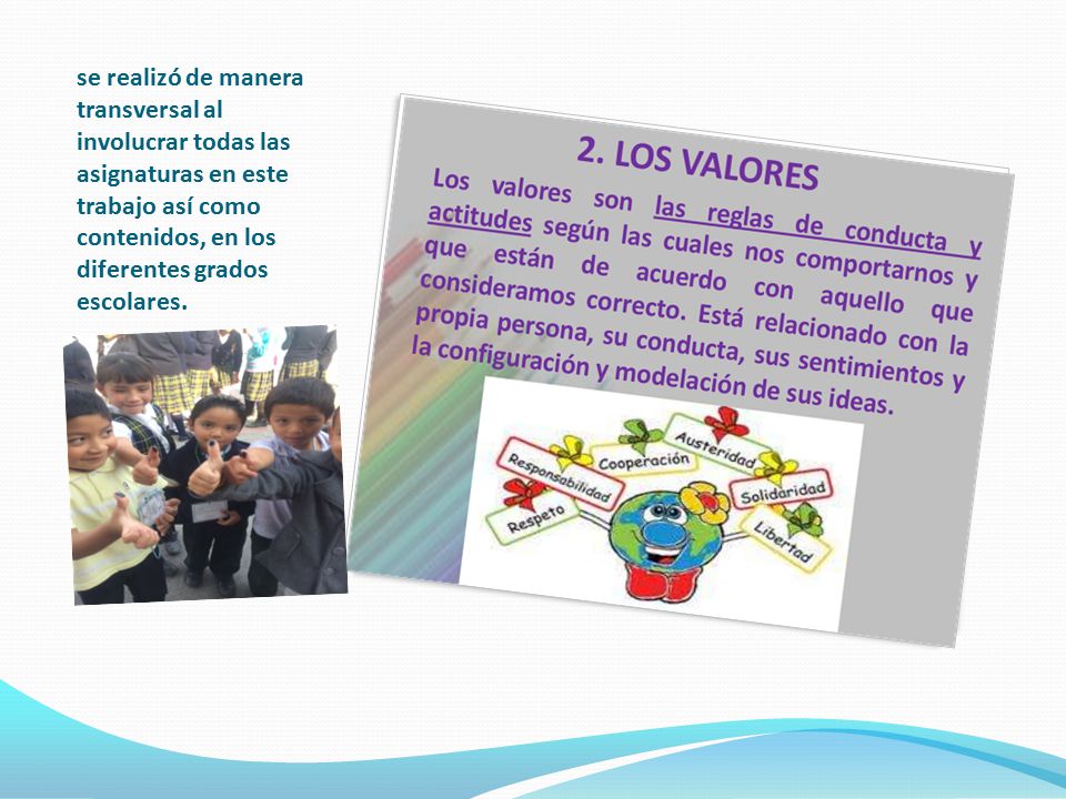 se realizó de manera transversal al involucrar todas las asignaturas en este trabajo así como contenidos, en los diferentes grados escolares.