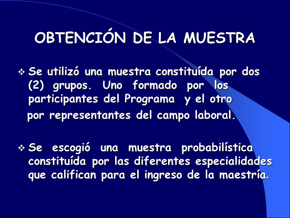 OBTENCIÓN DE LA MUESTRA