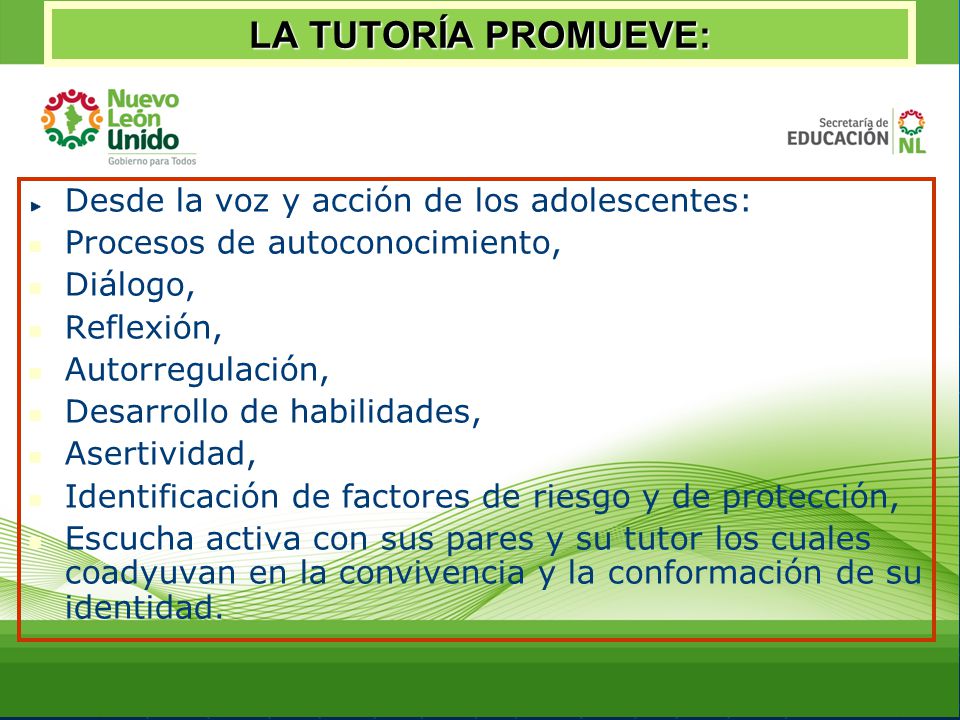 LA TUTORÍA PROMUEVE: Desde la voz y acción de los adolescentes: