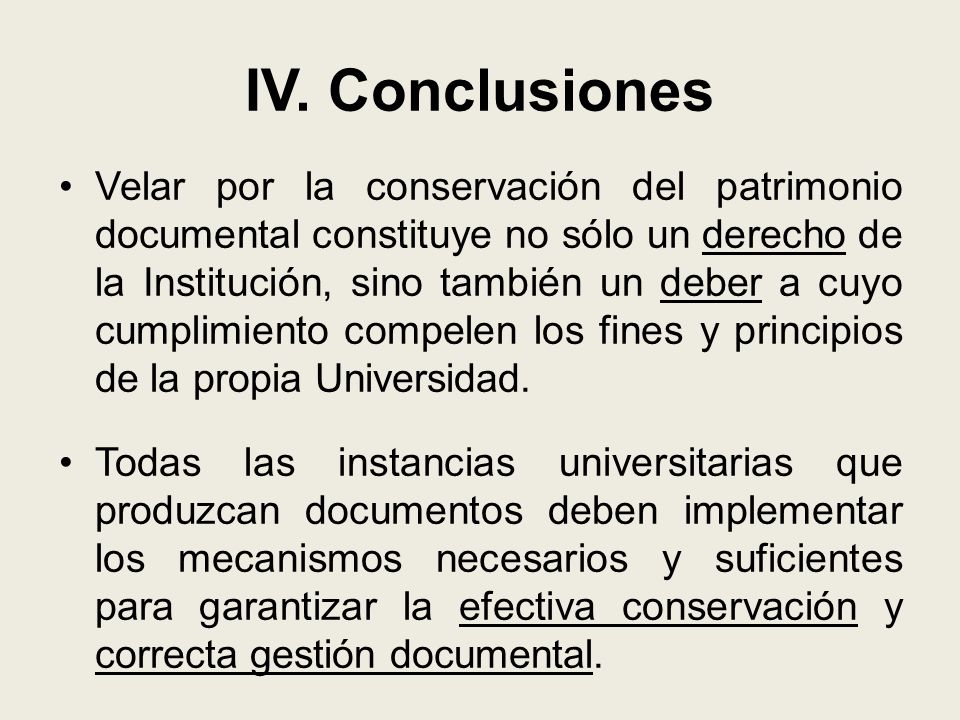 IV. Conclusiones