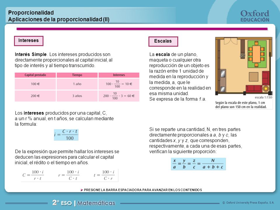 9 Proporcionalidad Aplicaciones de la proporcionalidad (II) Intereses